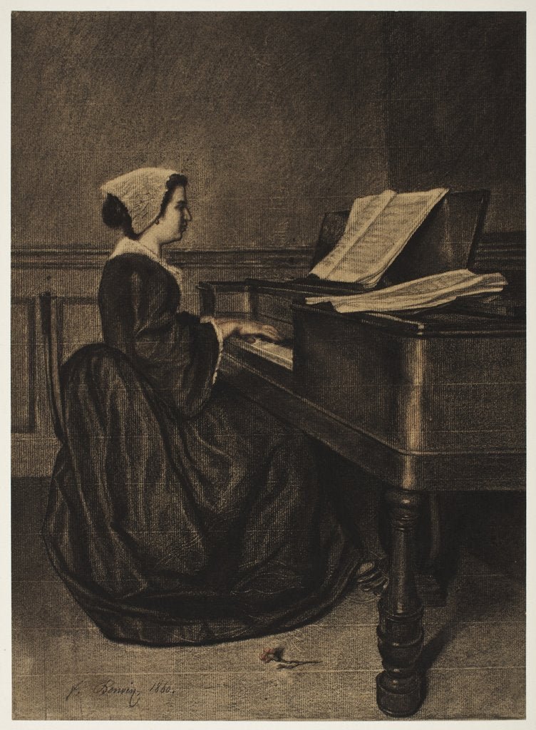 Detail of Woman at the Spinet, 1860 by François Bonvin