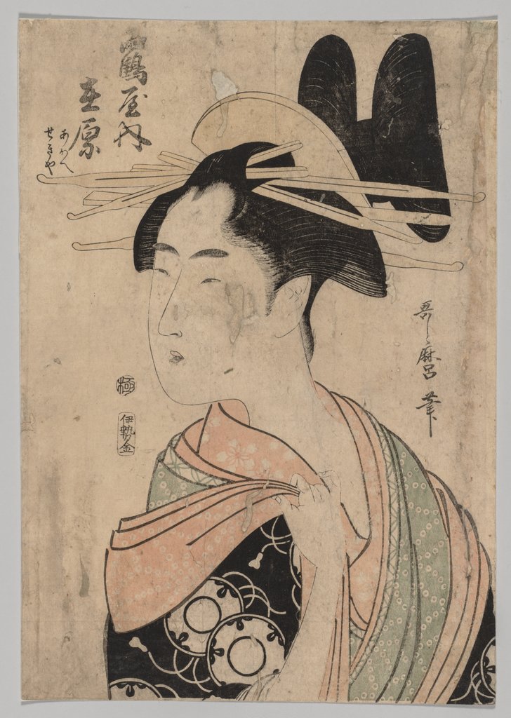 Detail of Woman of the Yoshiwara, 1753-1806 by Kitagawa Utamaro