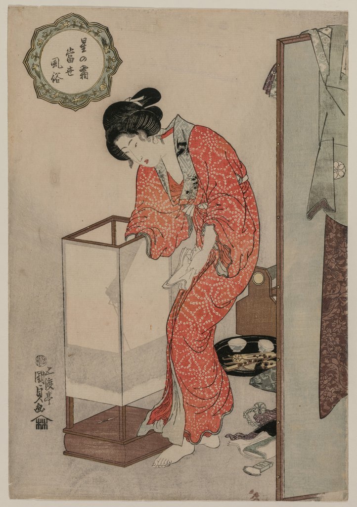 Detail of Woman Putting Out a Light, c. 1820 by Utagawa Kunisada