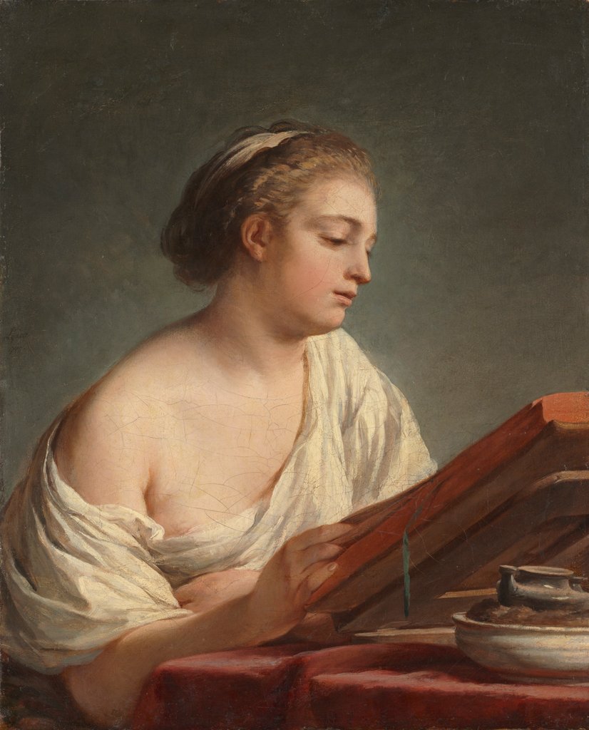 Detail of Woman Reading, 1769 by Nicolas-Bernard Lépicié