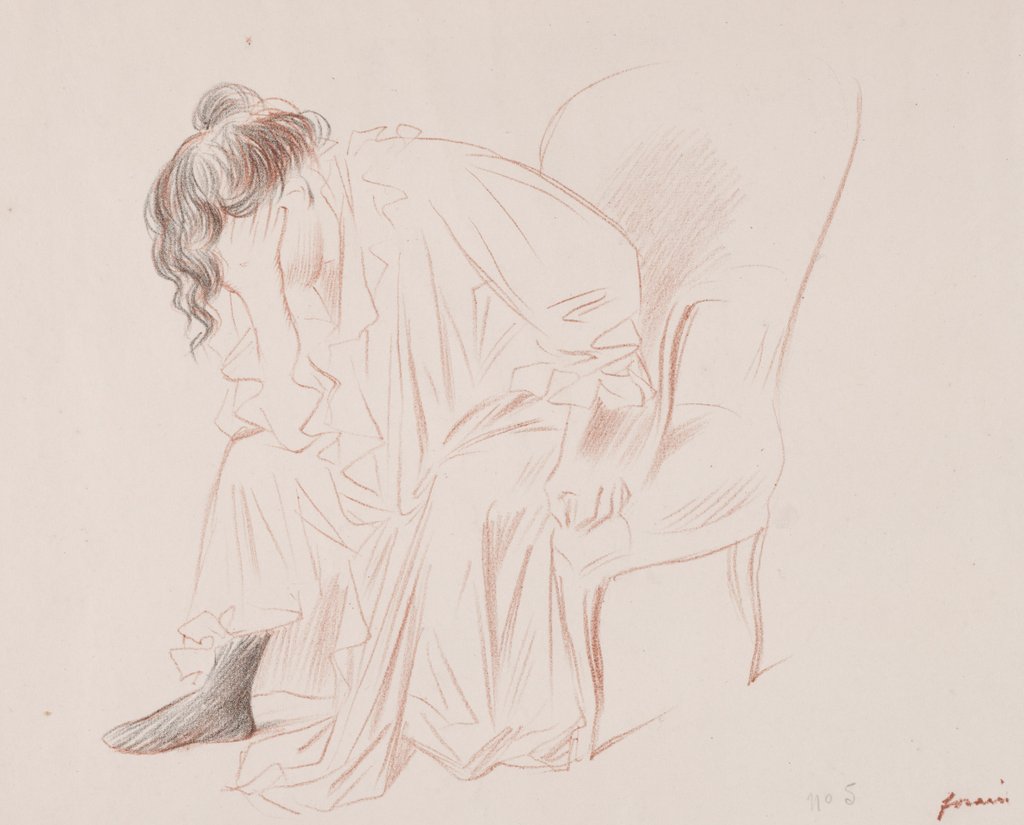 Detail of Woman Seated by Jean Louis Forain