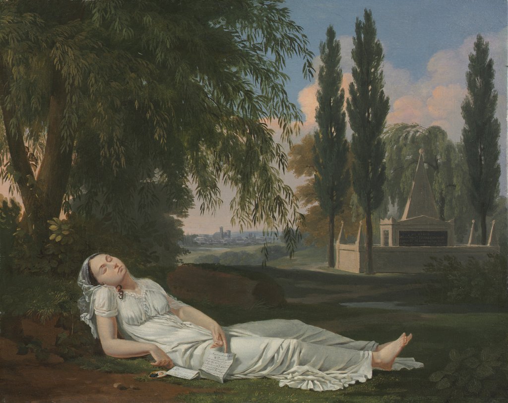 Detail of Woman Sleeping in a Landscape with a Letter, c. 1800 by Bernard Gaillot