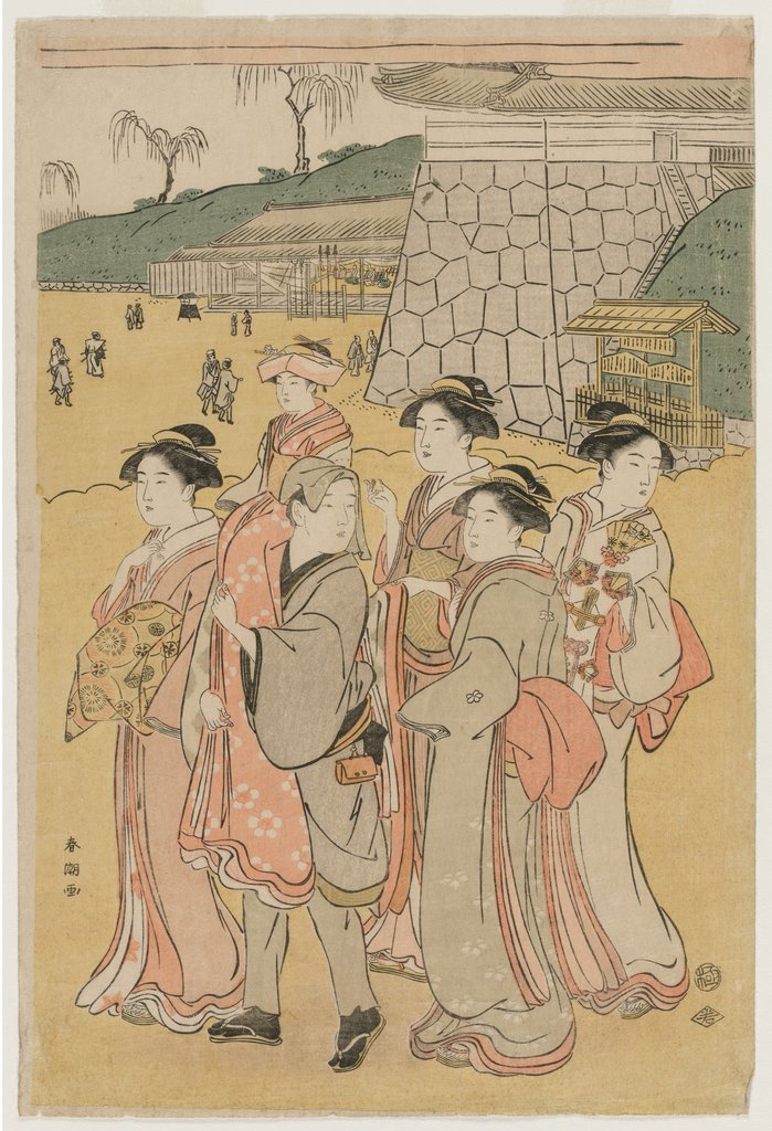 Detail of Women Accompanying a Girl to a Shrine, early 1790s by Katsukawa Shuncho
