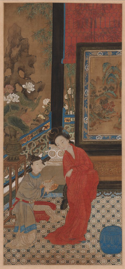 Detail of Yang Guifei Leaving the Bath, 1700s by Unknown