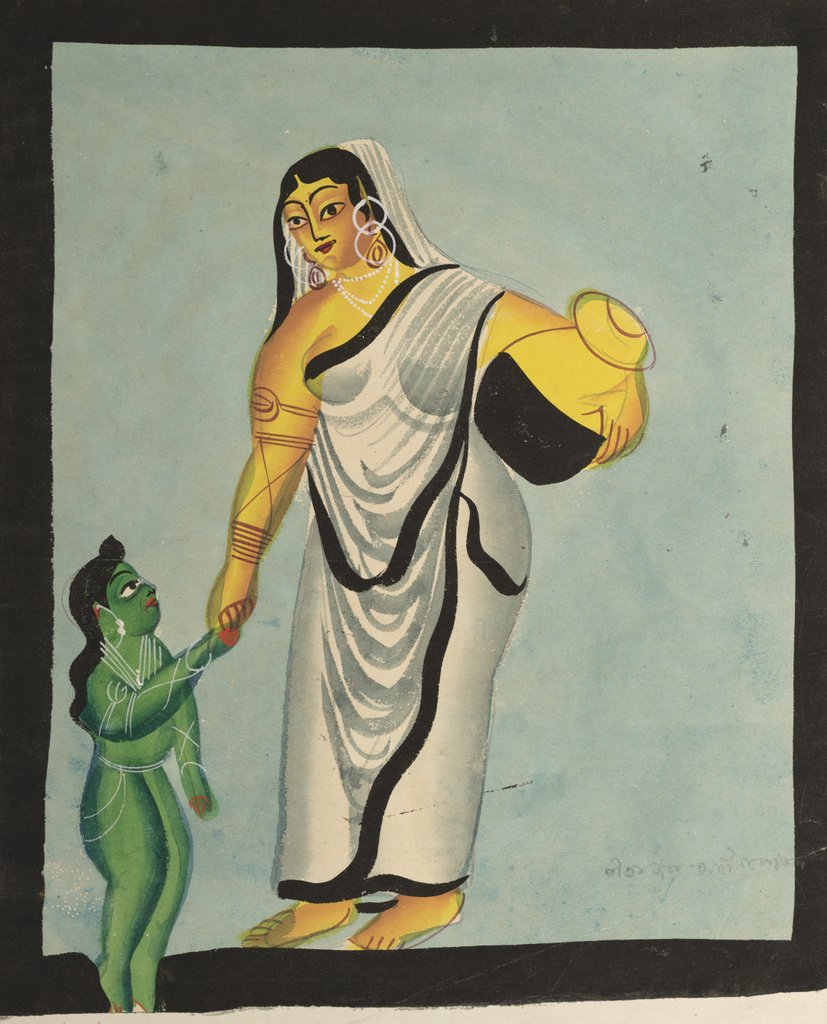 Detail of Yasoda Taking the Infant Krishna for a Walk, 1800s by Unknown