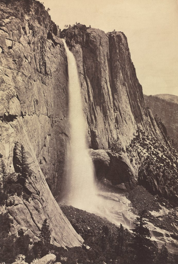 Detail of Yosemite Falls, 1868 by Eadweard J. Muybridge (attributed to)
