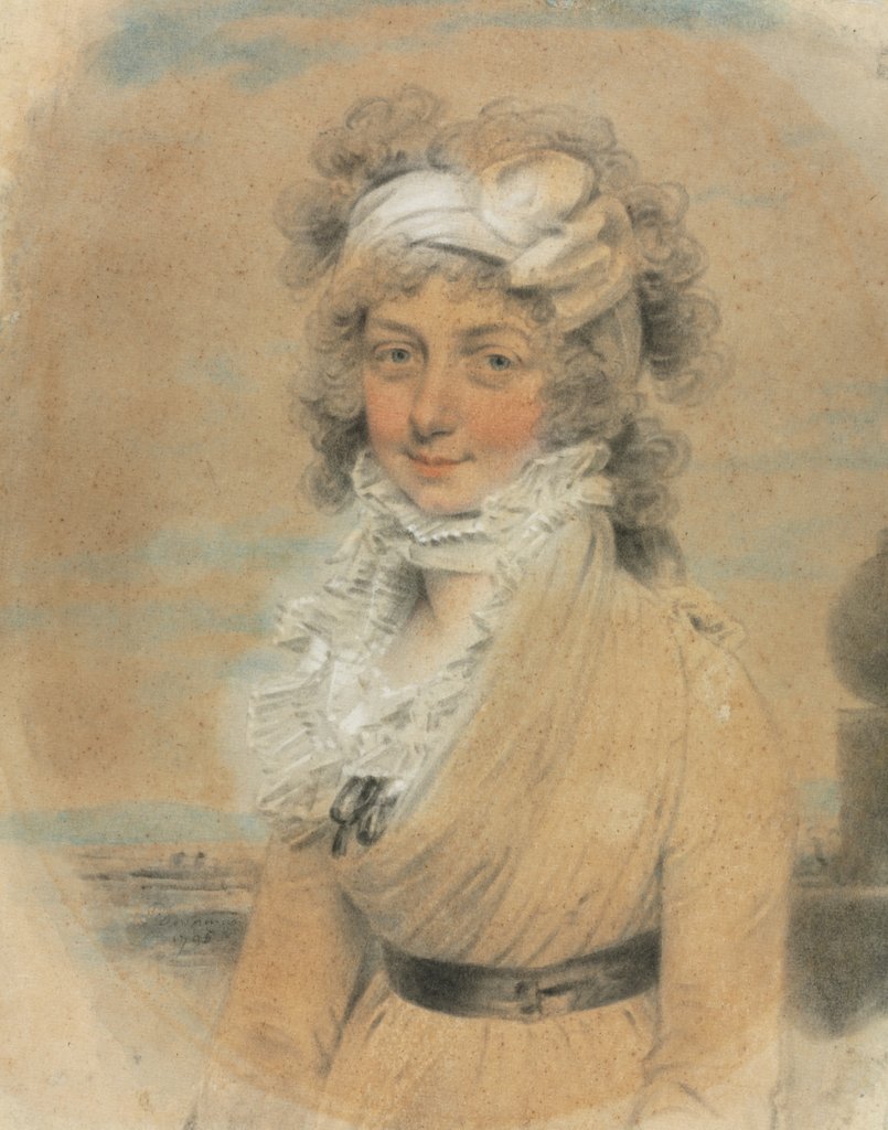 Detail of Young Lady with a White Bow on Her Head, 1795 by John Downman