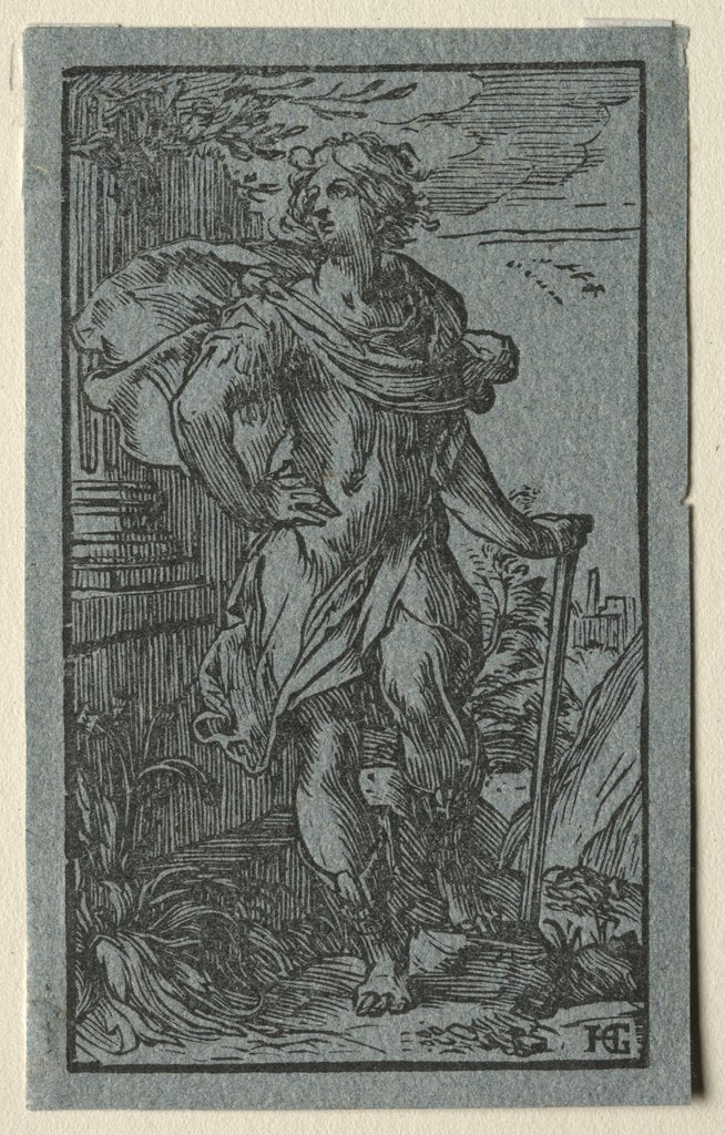 Detail of Young Man Standing by Hendrick Goltzius
