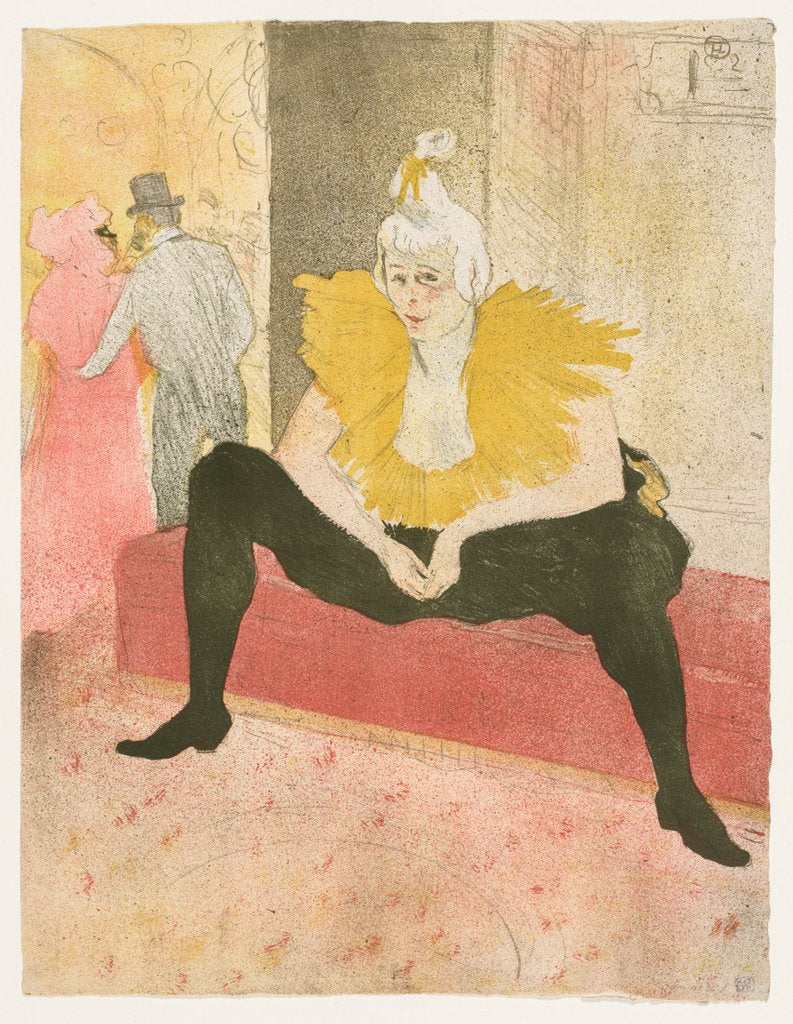Detail of Elles: The Seated Clown, Mlle Cha-u-Ka-o, 1896 by Henri de Toulouse-Lautrec