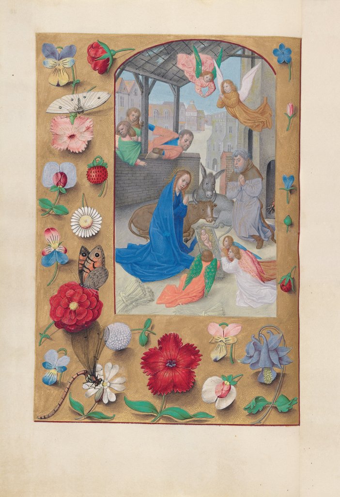 Detail of Hours of Queen Isabella the Catholic, Queen of Spain: Fol. 126v, Nativity, c. 1500 by Master of the First Prayerbook of Maximillian