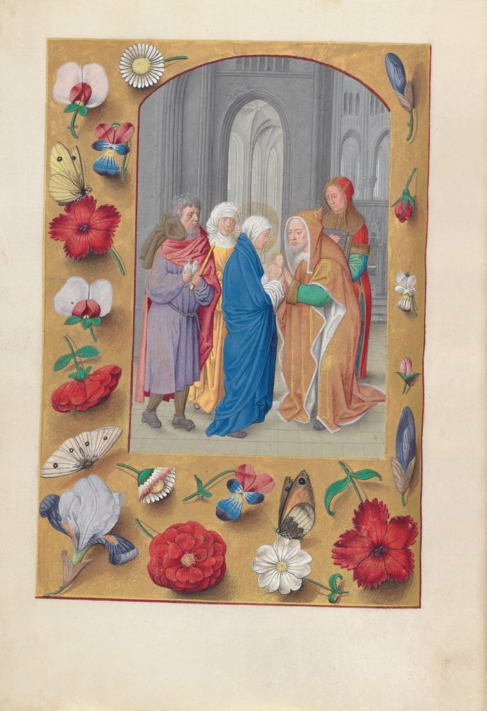 Detail of Hours of Queen Isabella the Catholic, Queen of Spain: Fol. 141v, Presentation in the Temple, c1500 by Master of the First Prayerbook of Maximillian