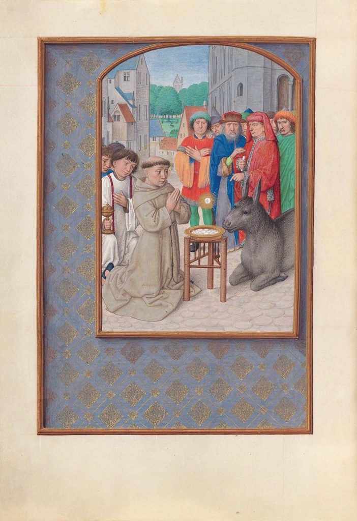 Detail of Hours of Queen Isabella the Catholic, Queen of Spain: Fol. 187v, St. Anthony of Padua, c. 1500 by Master of the First Prayerbook of Maximillian