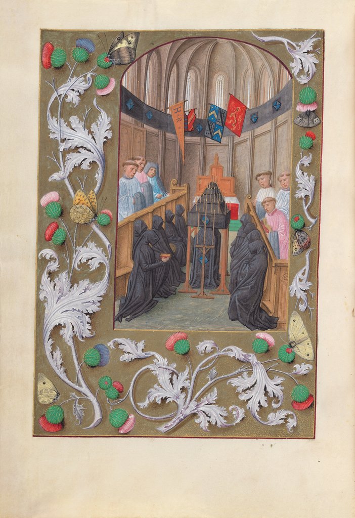 Detail of Hours of Queen Isabella the Catholic, Queen of Spain: Fol. 219v, Funeral Service, c. 1500 by Master of the First Prayerbook of Maximillian
