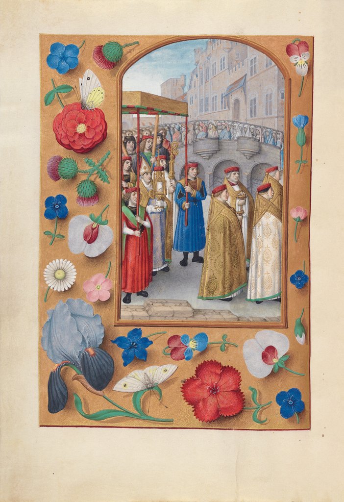 Detail of Hours of Queen Isabella the Catholic, Queen of Spain: Fol. 43v, Procession of the Sacrament, c1500 by Master of the First Prayerbook of Maximillian