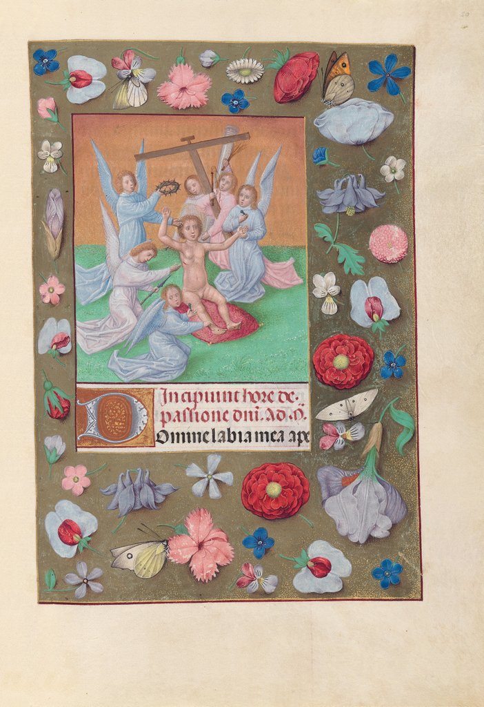Detail of Hours of Queen Isabella the Catholic, Queen of Spain: Fol. 50r, Infant Christ…, c. 1500 by Master of the First Prayerbook of Maximillian