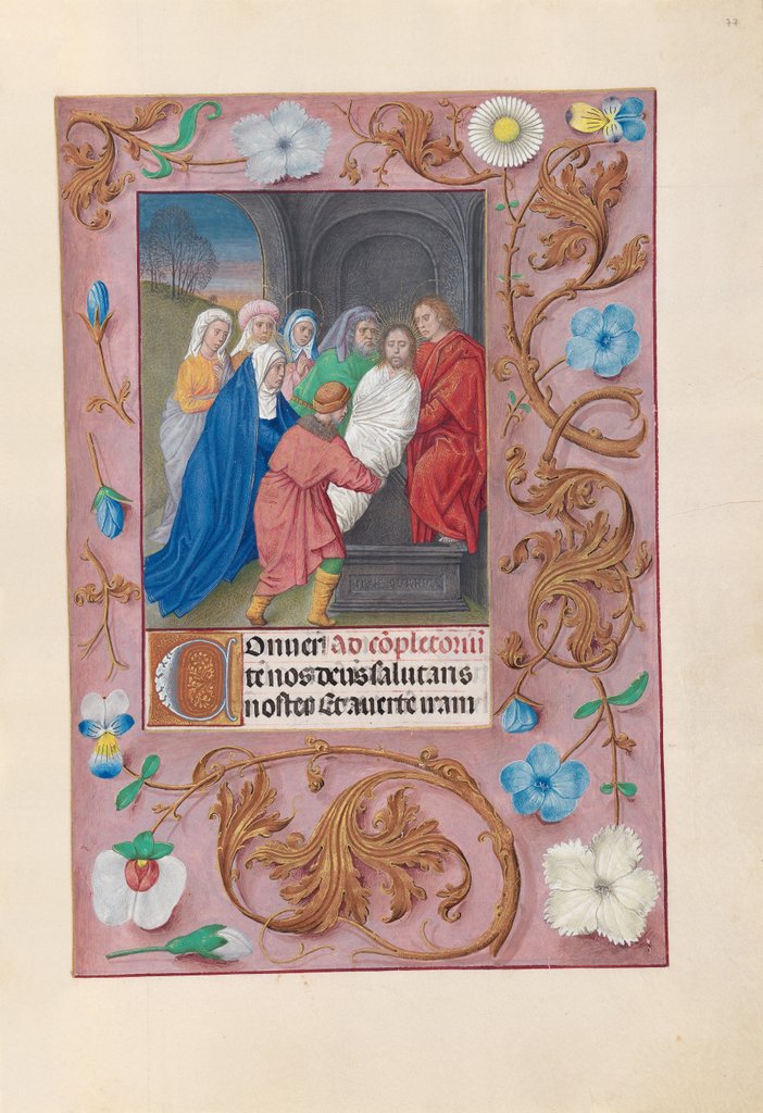 Detail of Hours of Queen Isabella the Catholic, Queen of Spain: Fol. 77r, Entombment, c. 1500 by Master of the First Prayerbook of Maximillian