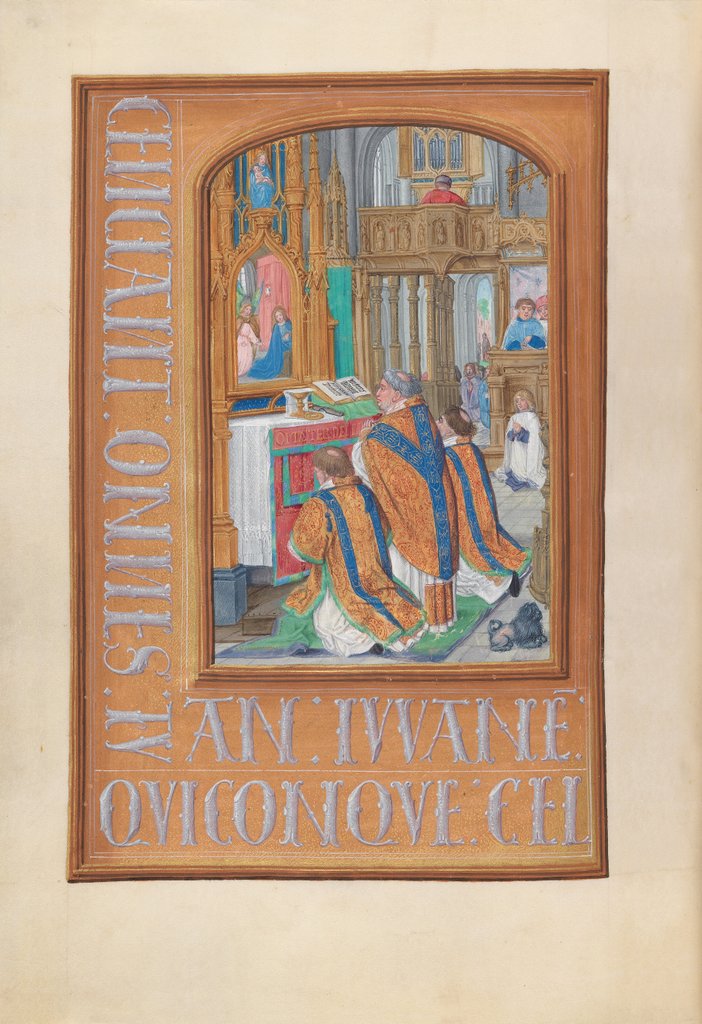 Detail of Hours of Queen Isabella the Catholic, Queen of Spain: Fol. 87v, Celebration of the Mass, c. 1500 by Master of the First Prayerbook of Maximillian