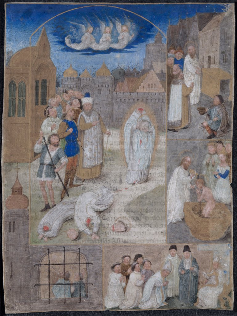 Detail of Leaf Excised from a Breviary of Charles the Bold and Margaret of York…, c. 1467-1470 by Simon Marmion