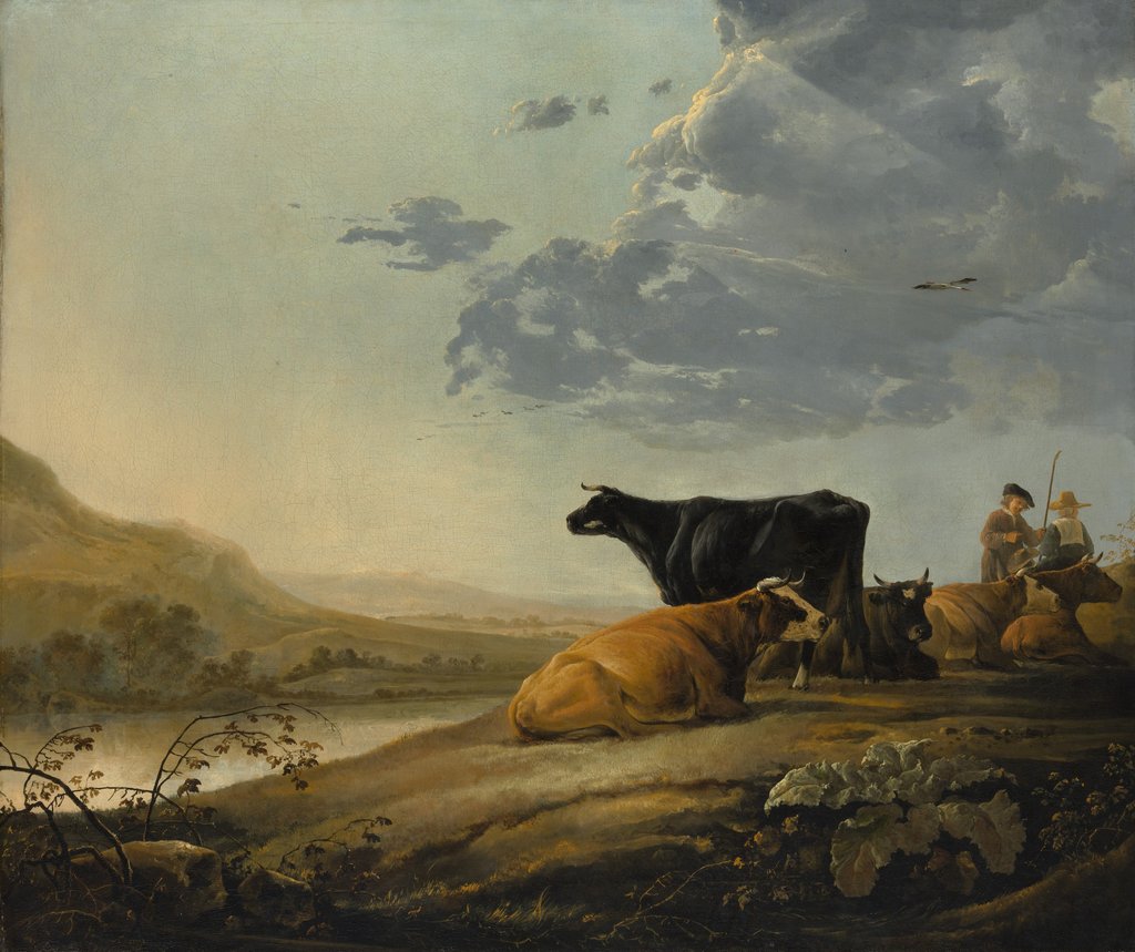 Detail of Young Herdsmen with Cows, ca. 1655-60 by Aelbert Cuyp