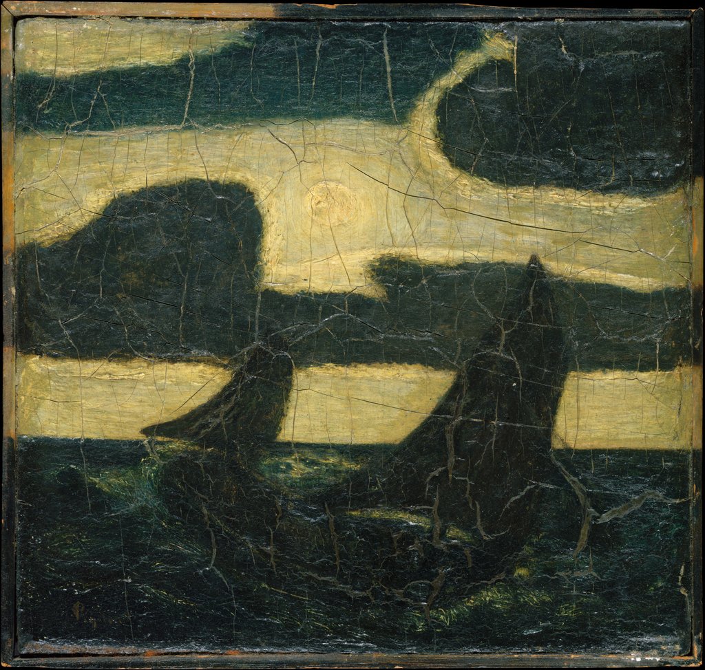 Detail of Moonlight Marine, 1870-90 by Albert Pinkham Ryder