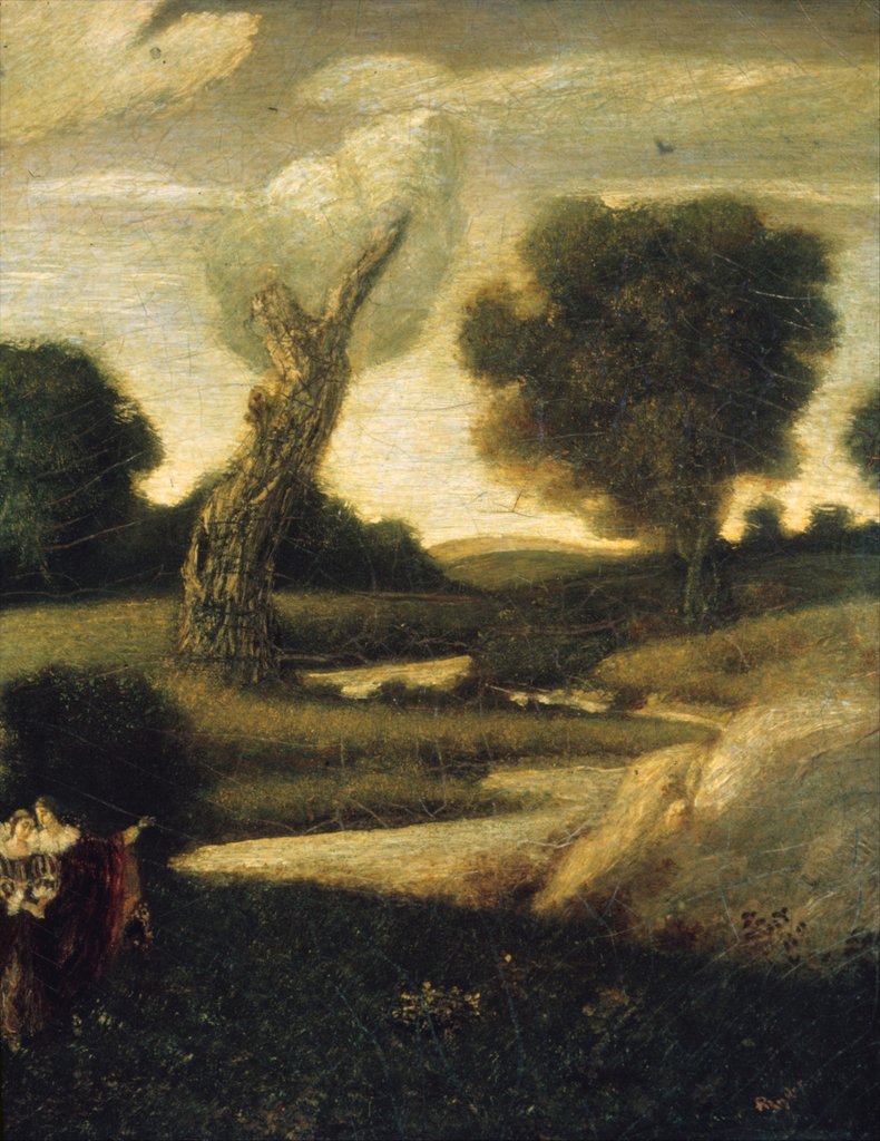 Detail of The Forest of Arden, 1888-97, reworked 1908 by Albert Pinkham Ryder