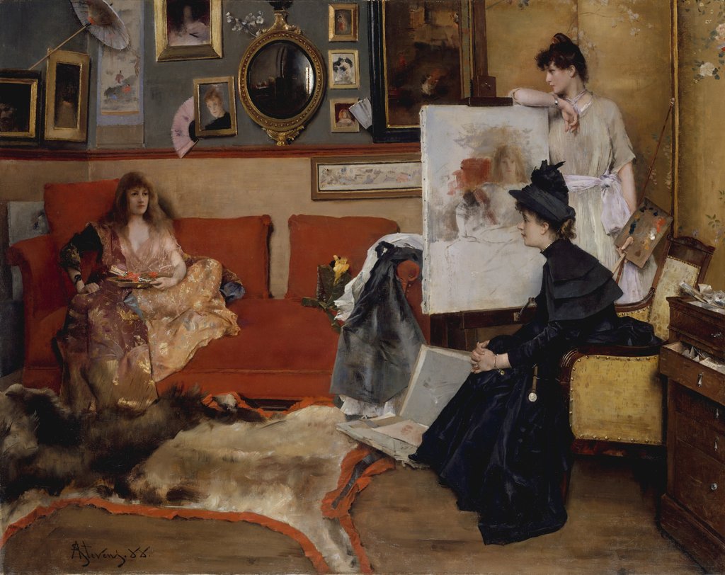 Detail of In the Studio, 1888 by Alfred Stevens
