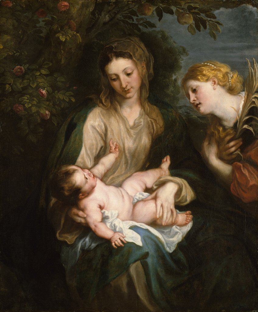 Detail of Virgin and Child with Saint Catherine of Alexandria, ca. 1630 by Anthony van Dyck