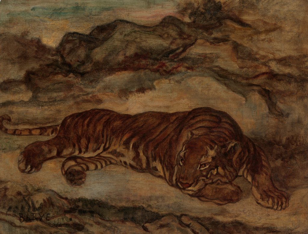Detail of Tiger in Repose, ca. 1850-65 by Antoine-Louis Barye