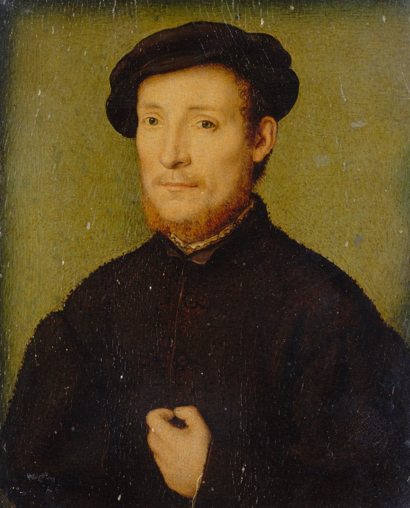 Detail of Portrait of a Man with His Hand on His Chest, 1540-45 by Corneille de Lyon