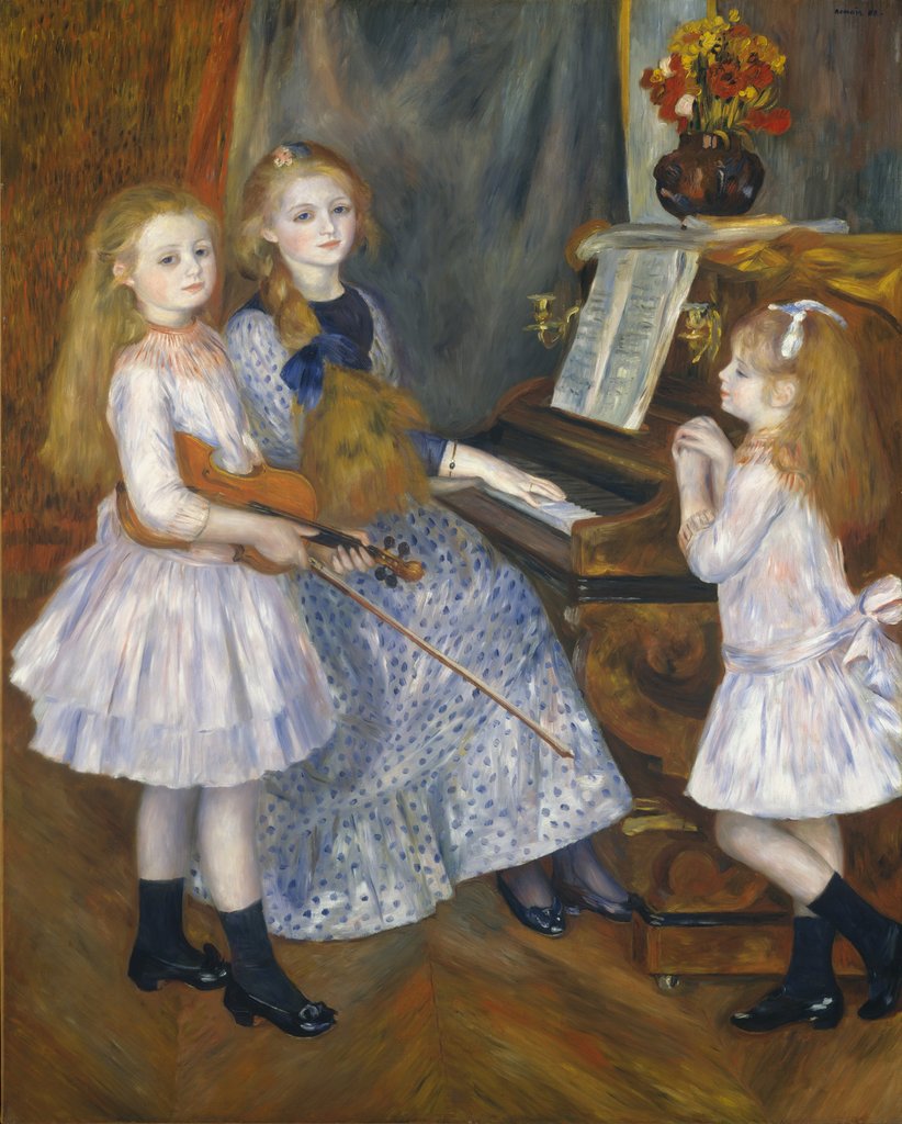 Detail of The Daughters of Catulle Mendès, Huguette, Claudine…, 1888 by Pierre-Auguste Renoir