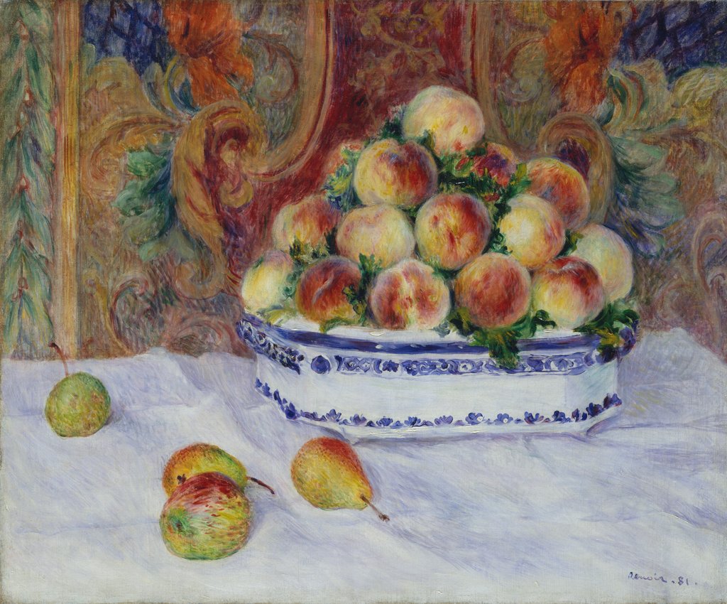 Detail of Still Life with Peaches, 1881 by Pierre-Auguste Renoir