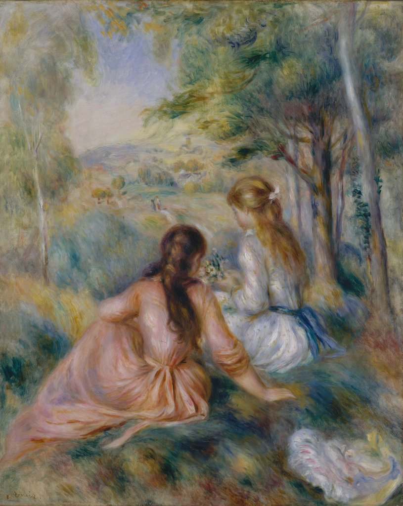Detail of In the Meadow, 1888-92 by Pierre-Auguste Renoir