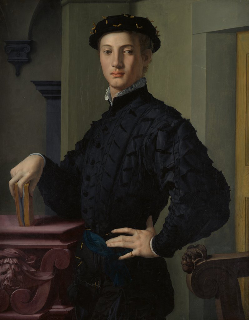 Detail of Portrait of a Young Man, 1530s by Agnolo Bronzino
