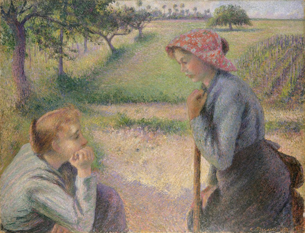 Detail of Two Young Peasant Women, 1891-92 by Camille Pissarro