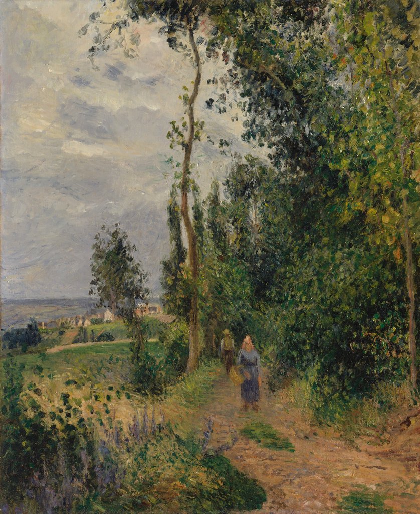 Detail of Côte des Grouettes, near Pontoise, probably 1878 by Camille Pissarro