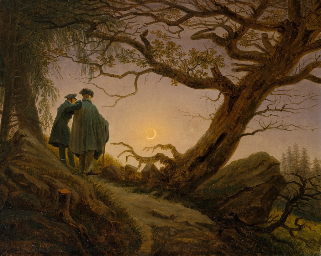 Detail of Two Men Contemplating the Moon, ca. 1825-30 by Caspar David Friedrich