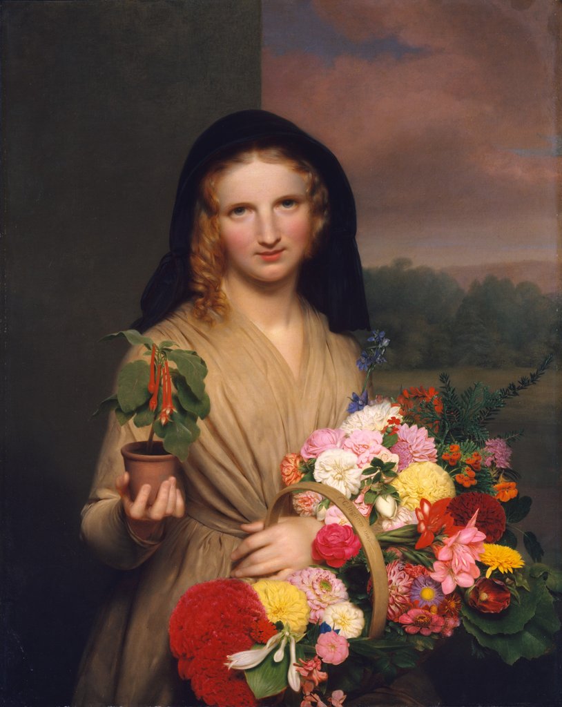 Detail of The Flower Girl, 1846 by Charles Cromwell Ingham