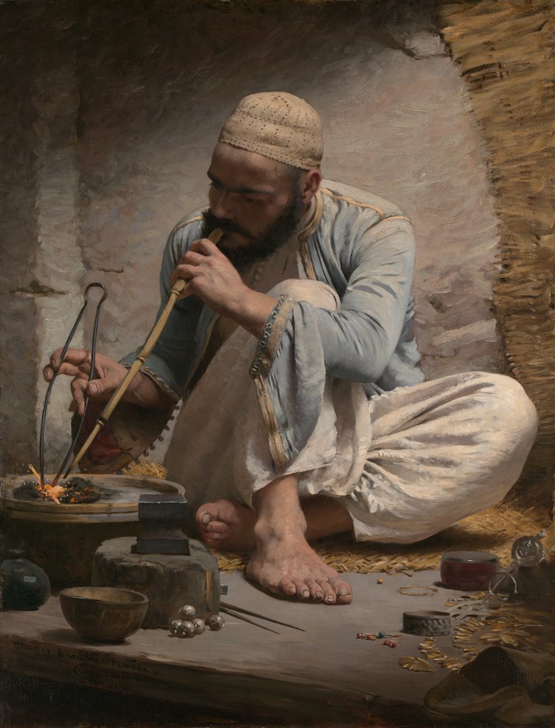 Detail of The Arab Jeweler, ca. 1882 by Charles Sprague Pearce