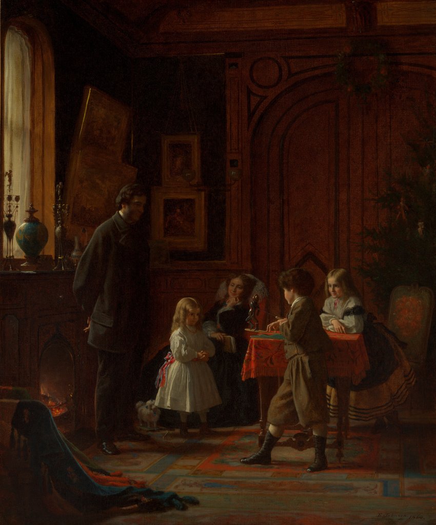 Detail of Christmas-Time, The Blodgett Family, 1864 by Eastman Johnson