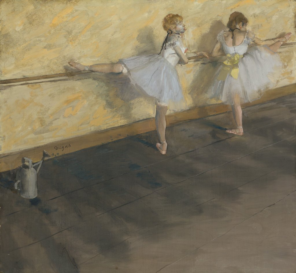 Detail of Dancers Practicing at the Barre, 1877 by Edgar Degas