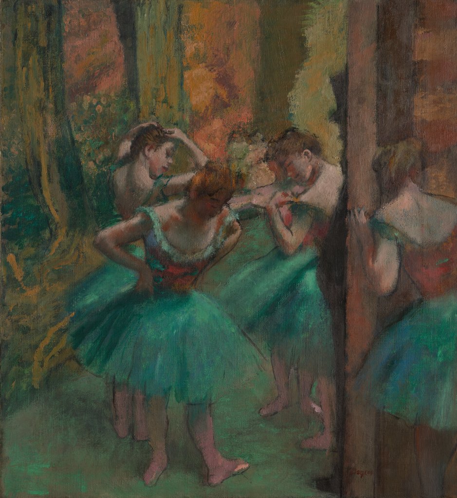 Detail of Dancers, Pink and Green, ca. 1890 by Edgar Degas