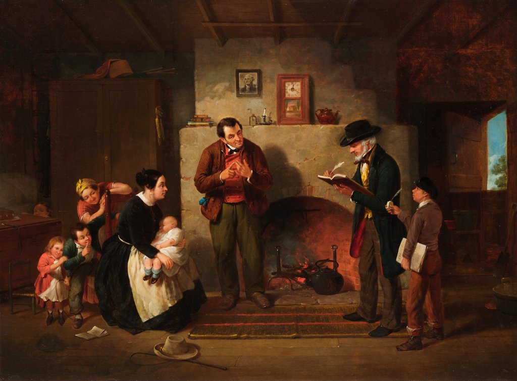 Detail of Taking the Census, 1854 by Francis William Edmonds