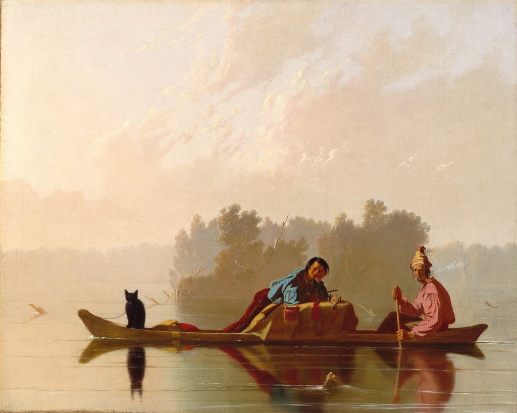 Detail of Fur Traders Descending the Missouri, 1845 by George Caleb Bingham