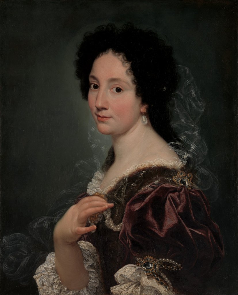Detail of Portrait of a Woman, ca. 1670s by Giovanni Battista Gaulli Baciccio