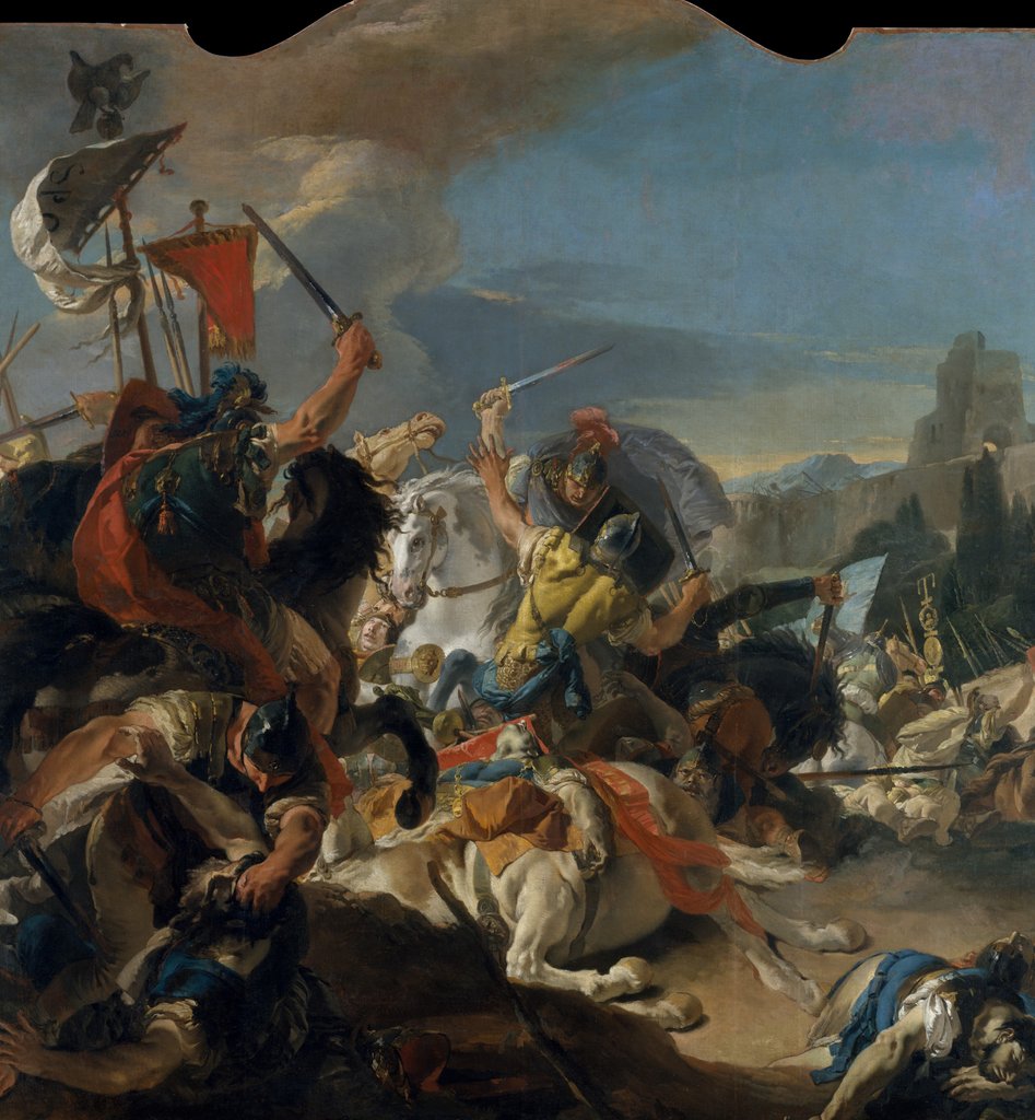 Detail of The Battle of Vercellae, 1725-29 by Giovanni Battista Tiepolo