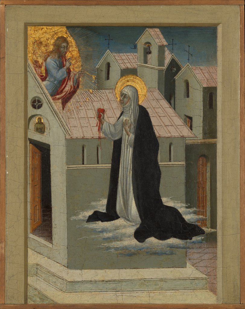 Detail of Saint Catherine of Siena Exchanging Her Heart with Christ by Giovanni di Paolo