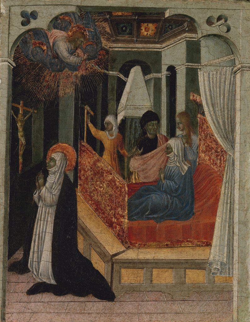 Detail of Saint Catherine of Siena Beseeching Christ to Resuscitate Her Mother, ca. 1447-65 by Giovanni di Paolo