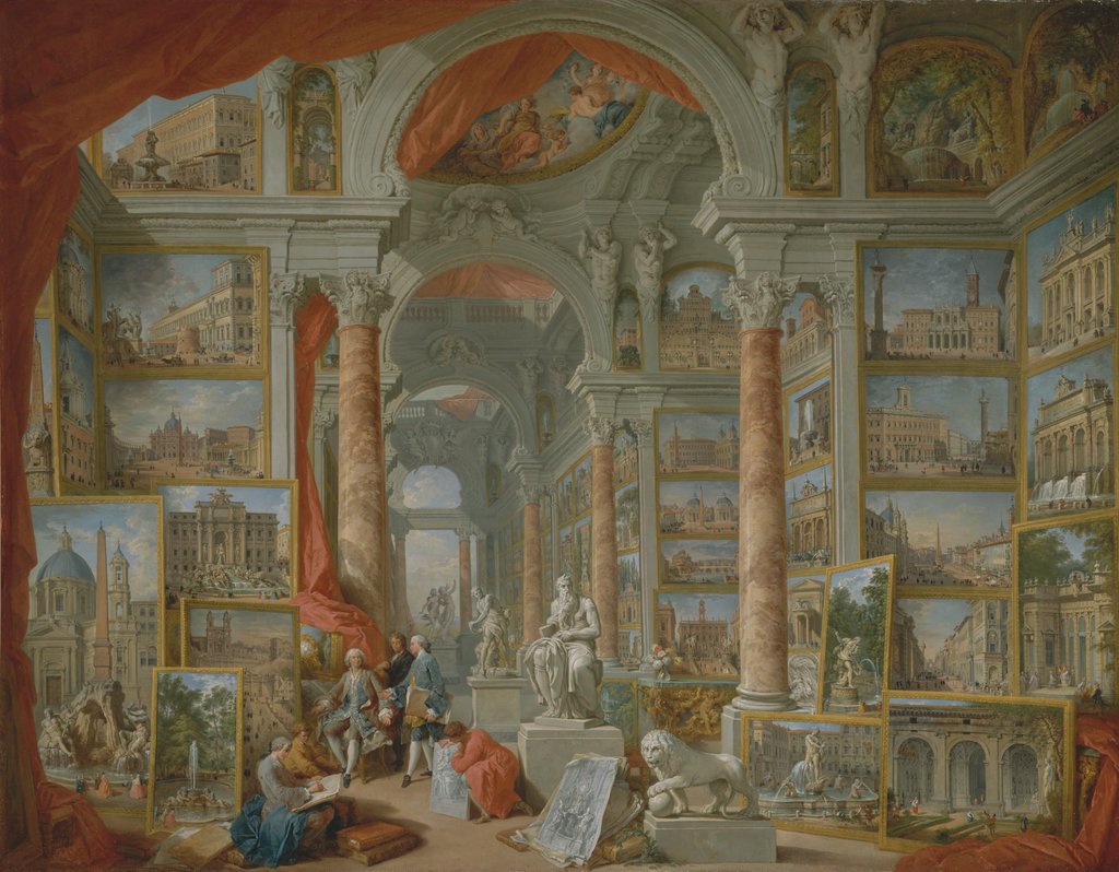 Detail of Modern Rome, 1757 by Giovanni Paolo Panini