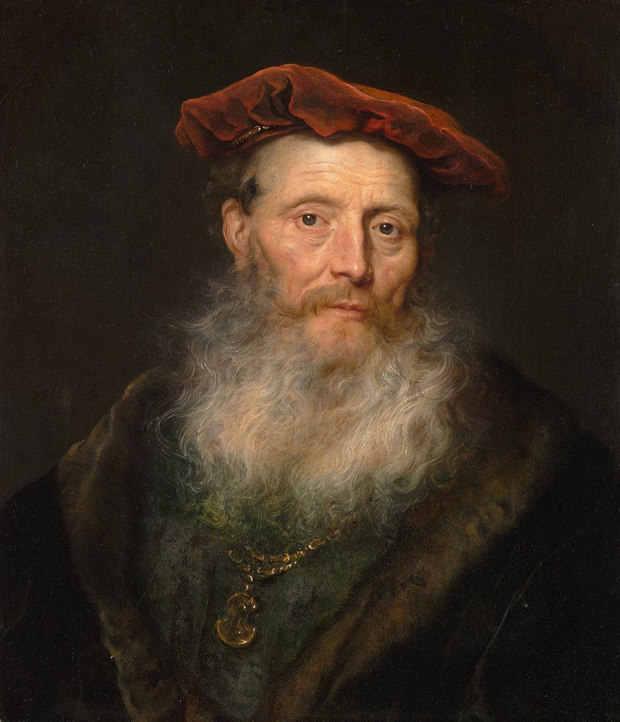 Detail of Bearded Man with a Velvet Cap, 1645 by Govaert Flinck