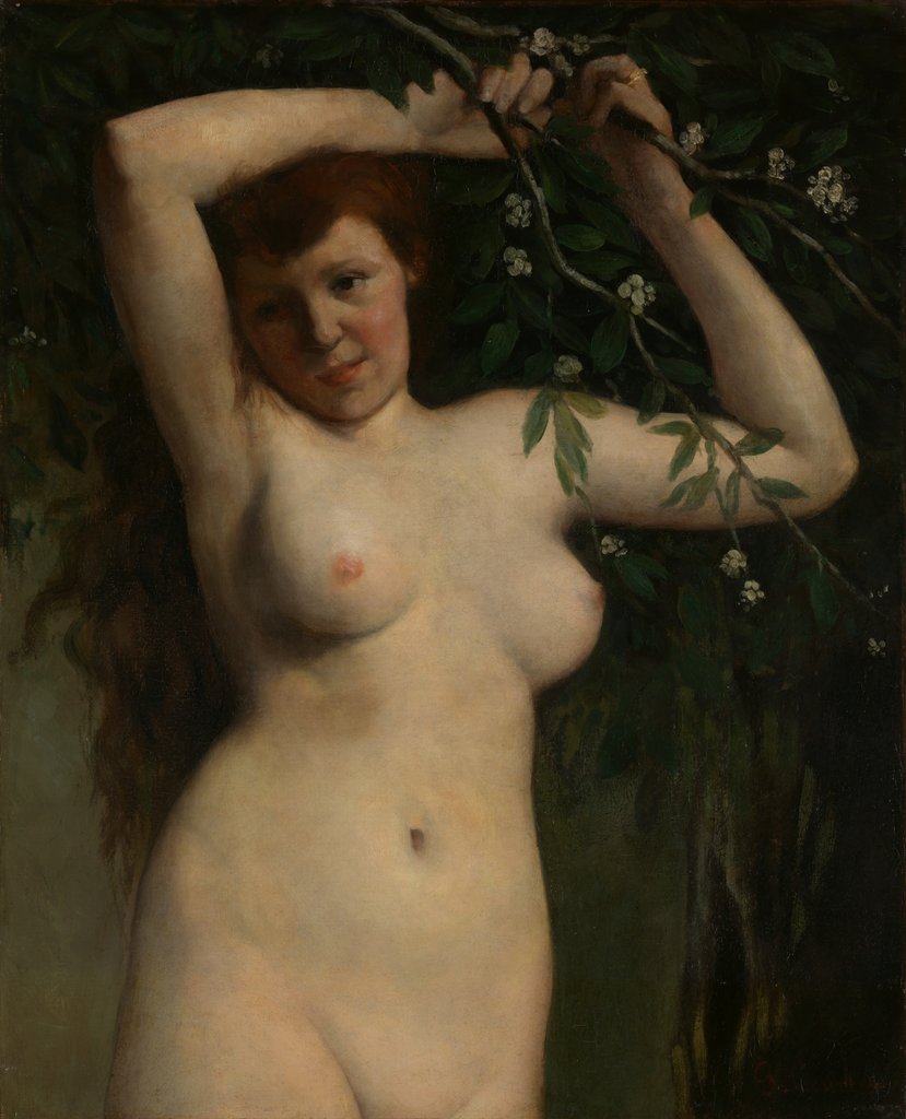 Detail of Nude with Flowering Branch, 1863 by Gustave Courbet
